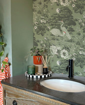 743 Izumi Crane Green Wallpaper by Belgravia