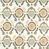 237608 Annabel's Suzani Highgrove Mineral/Gritstone Fabric by Sanderson