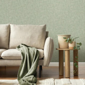 M1880 Lynford Plain Texture Green Wallpaper by Crown