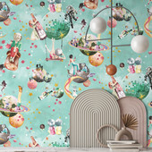 BMGI006/02A Cosmic Groove Aquamarine Wallpaper by Brand McKenzie BMGI006/02A Cosmic Groove Aquamarine Wallpaper by Brand McKenzie