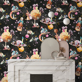 BMGI006/02C Cosmic Groove Charcoal Wallpaper by Brand McKenzie BMGI006/02C Cosmic Groove Charcoal Wallpaper by Brand McKenzie