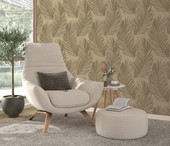 10516-30 Aurora Feather Gold Wallpaper by Erismann