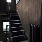 140097 Linear Luxe Deep Greige Wallpaper  by Abigail Ahern