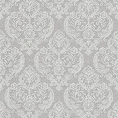 M1309 Calico Damask Soft Grey Wallpaper by Crown