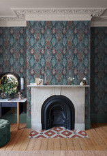 142305 Daraee Tapestry Blue Wallpaper by Graham & Brown