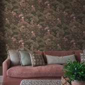 142312 Treetop Troop Damson Wallpaper by Graham & Brown