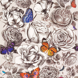 W6592-01 Butterfly Garden Verdanta Wallpaper by Osborne & Little