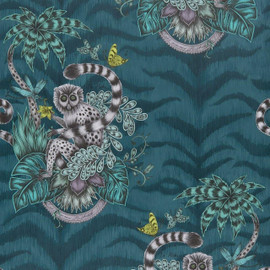 W0103/03 Lemur Animalia Wallpaper By Emma J Shipley Clarke & Clarke