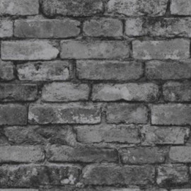 FD31284 Black Rustic Brick Wallpaper by Fine Décor