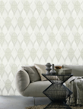 P&S International P&S International Catherine Lansfield Lace Stripe Pattern  Wallpaper Ornate Motif 133792004