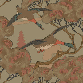 FG102/S108 Grand Flying Duck Icons Wallpaper by Mulberry Home