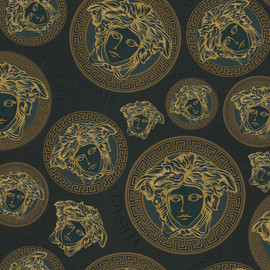 38611-7 Charcoal Medusa Amplified Versace 5 Wallpaper By A S Creation