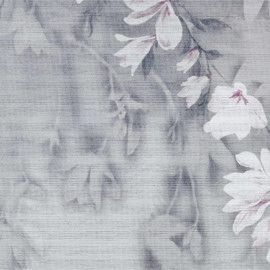 2109-158-01 Pavilion Trailing Magnolia Mist Grey Wallpaper By 1838 Wallcoverings