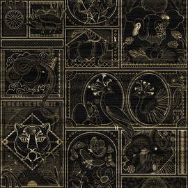 MO4040 Golden Tiger Memento Moooi Ebony Wallpaper By Arte