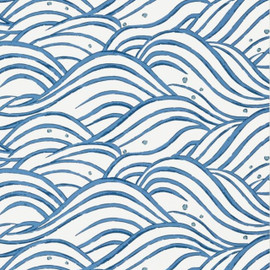 AT9873 Waves Nara Blue Wallpaper by Anna French