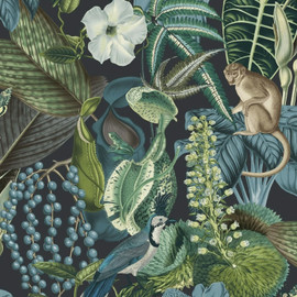 JF2202 Jungle Fever Amazon Blue and Green Wallpaper by Grandeco Life