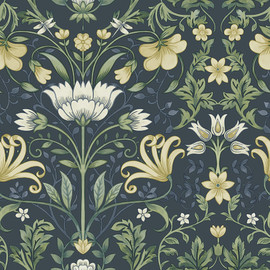 13391 Vintage Floral Navy Wallpaper by Holden Decor