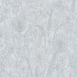HO20049 Floral Motif Home Pale Grey Wallpaper By Galerie