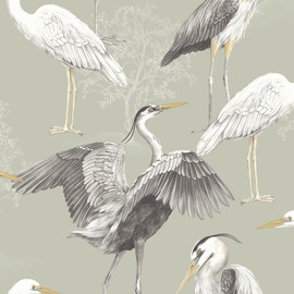 283951 Heron Dimension Sage Green Wallpaper By Elegant Homes The Design Library
