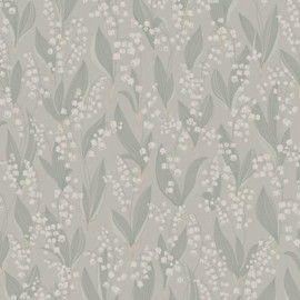 479-38 Liljekonvalj Kolonin Sage Green Wallpaper By Sandberg