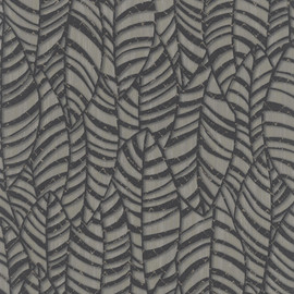 32975 Serene Leaves Black and Brown Wallpaper By Galerie