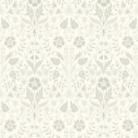86330110 Archibald Arts and Crafts Blanc Ceruse Wallpaper by Casadeco