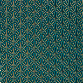 W0164/04 Chrysler Lusso Teal Wallpaper by Clarke & Clarke