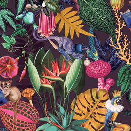 91192 Wonderland Tropical Plum Wallpaper by Holden Decor 91192 Wonderland Tropical Plum Wallpaper by Holden Decor