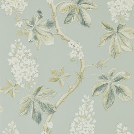 215708 Chestnut Tree Arboretum Grey Blue and Sage Wallpaper by Sanderson
