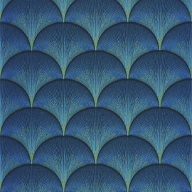 88666566 Broadway Twenties Bleu Indigo Wallpaper by Casadeco