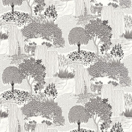 88729015 Niwa Kyoto Noir Fusain Wallpaper by Casadeco