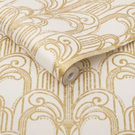 104296 Art Deco Gold Established Wallpaper by Graham and Brown