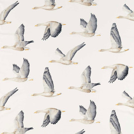 226520 Elysian Geese Arboretum Silver and Chalk Fabric by Sanderson