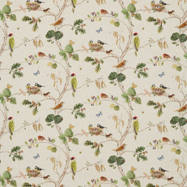 225511 Woodland Chorus Arboretum Linen Multi Fabric by Sanderson 225511 Woodland Chorus Arboretum Linen Multi Fabric by Sanderson