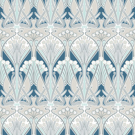ET12414 Dragonfly Damask Arts and Crafts Wallpaper By Galerie