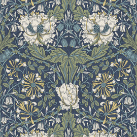 ET12612 Ogee Flora Arts and Crafts Wallpaper By Galerie