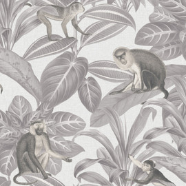 DYW0007 Indian Monkey Discovery Dusk Grey Wallpaper By Sketch Twenty 3 DYW0007 Indian Monkey Discovery Dusk Grey Wallpaper By Sketch Twenty 3