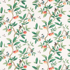 121111 Ella Harlequin X Diane Hill Fig Blossom , Fig Leaf and Nectarine Fabric by Harlequin
