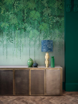 120411 Enchanted Vale Emerald Mural Wallpaper by Clarissa Hulse