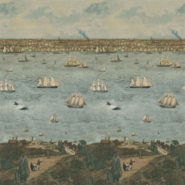 PJD6009/01 Seaport Picture Book Papers Ocean Wallpaper by John Derian