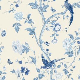 113390 Summer Palace Royal Blue Wallpaper by Laura Ashley
