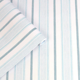 115271 Heacham Stripe Seaspray Wallpaper by Laura Ashley