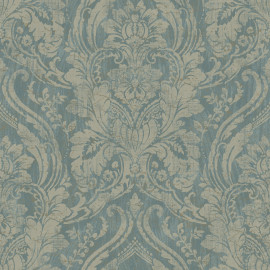 188401 Textured Damask Teal Wallpaper by Grandeco