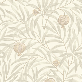 9610 Pomegranate Leaf Cream White Wallpaper by Belgravia