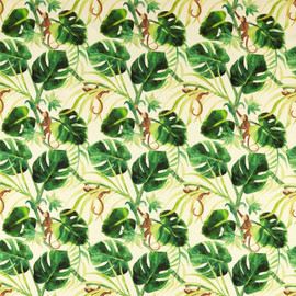 F1671/01 Monkey Business Outdoor Alfesco Indoor Outdoor Natural Fabric by Clarke & Clarke