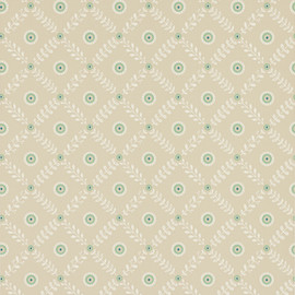 J191W-03 Payton Innis Beige and Aqua Wallpaper By Jane Churchill