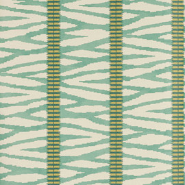 J188W-02 Wilder Innis Teal Wallpaper By Jane Churchill