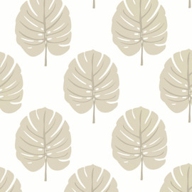 T13956 Monstera Palm Grove Beige Wallpaper by Thibaut