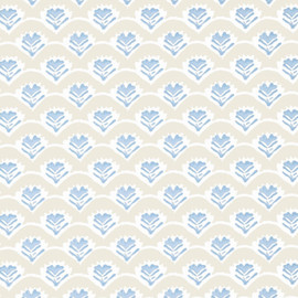 T16256 Emily Kismet Beige and Blue Wallpaper by Thibaut