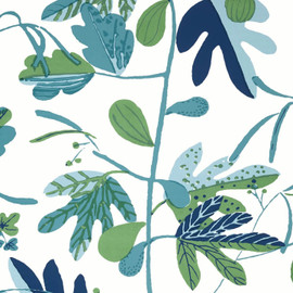 T16209 Matisse Leaf Kismet Green and Blue Wallpaper by Thibaut T16209 Matisse Leaf Kismet Green and Blue Wallpaper by Thibaut